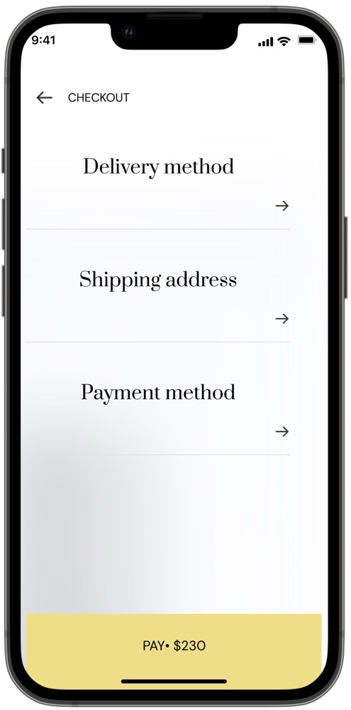 Swarovski app Details page screen