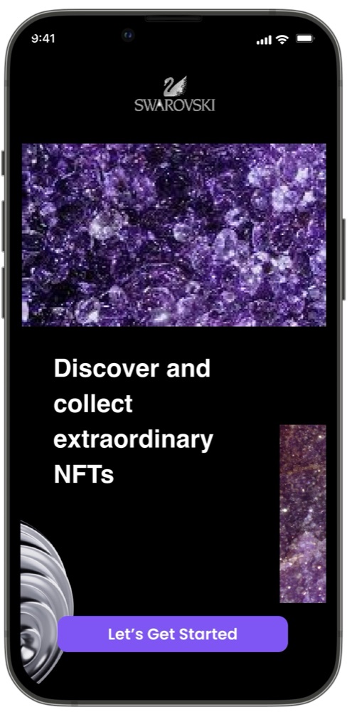 Swarovski app NFT overview page screen