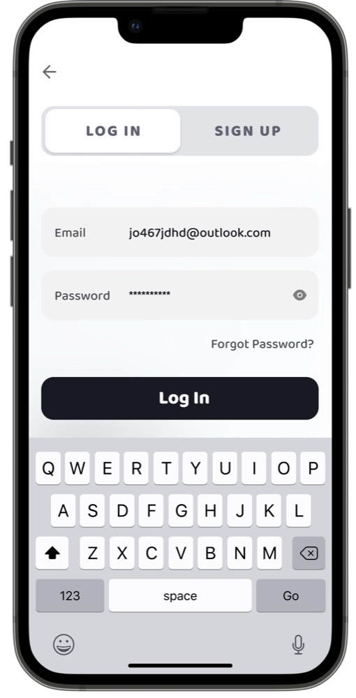 Swarovski app Login page screen