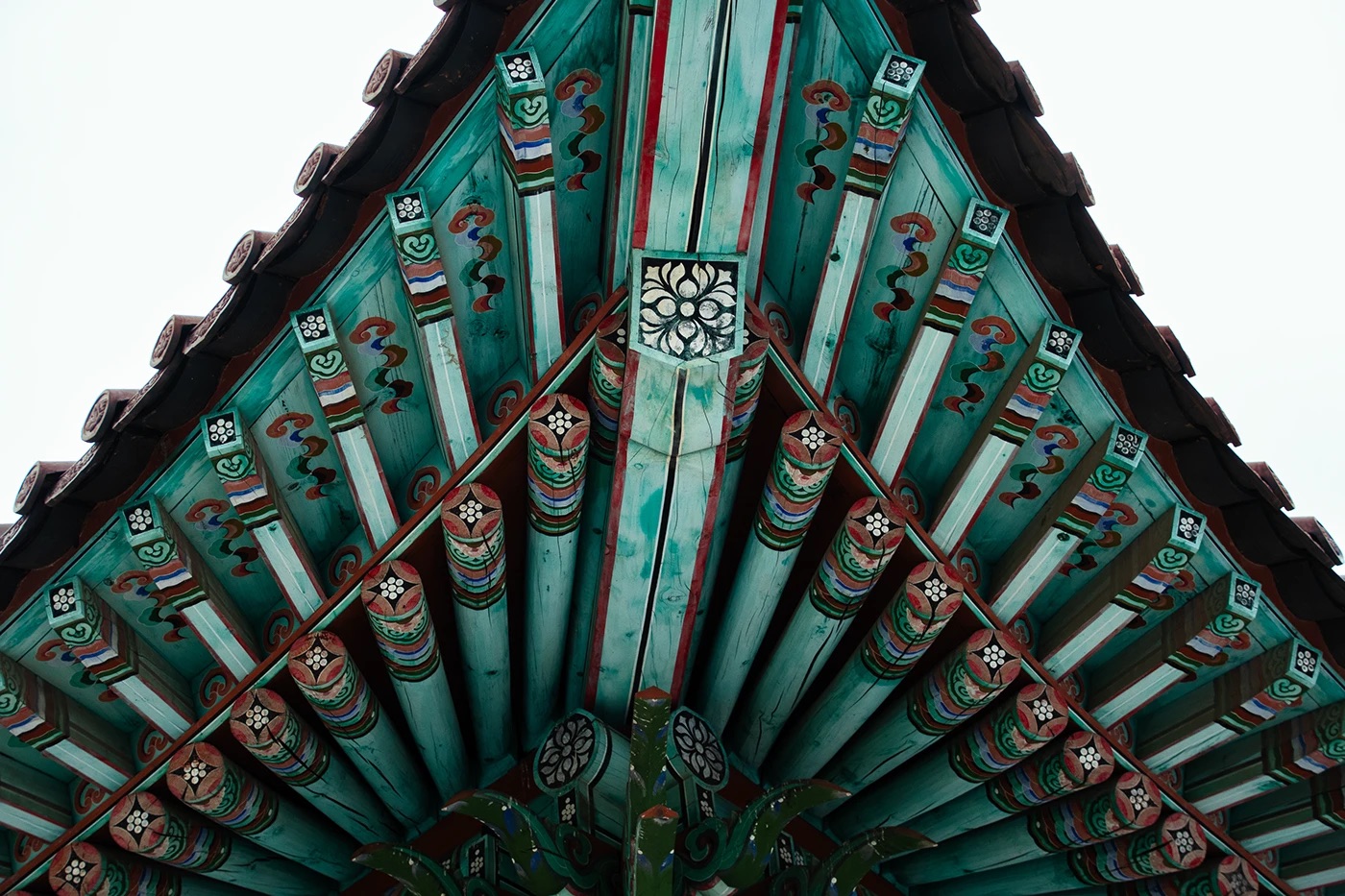 Painted eaves of a palace roof