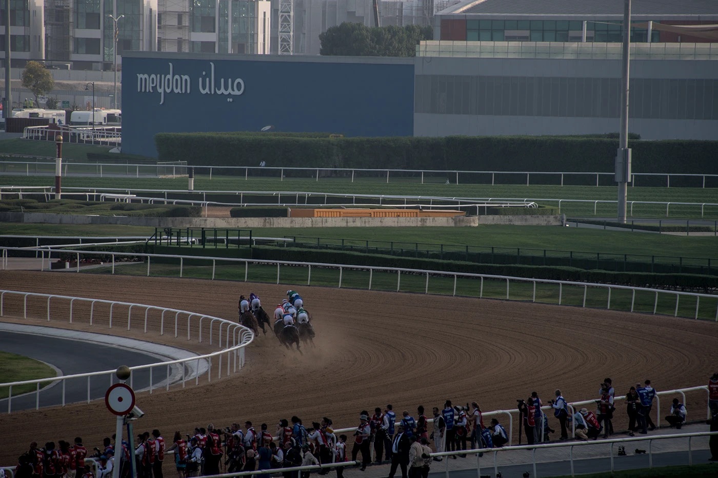 Wide view of the track and crowd
