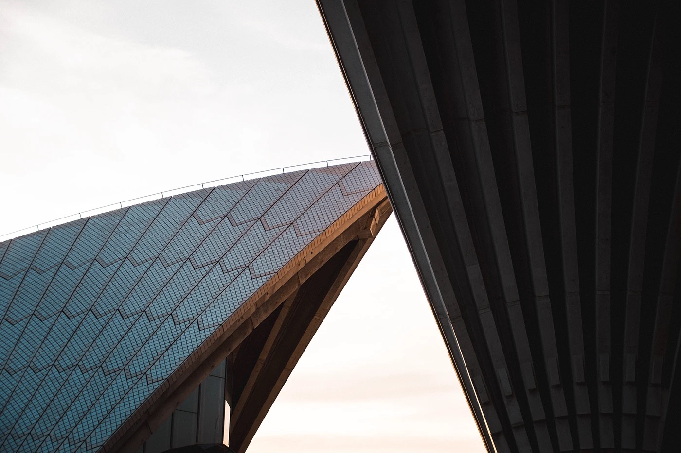 Abstract close-up of two sails