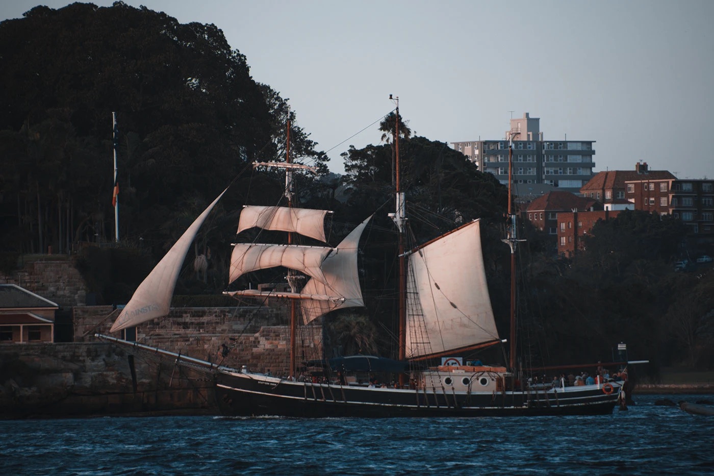 Tall ship sailing the harbour