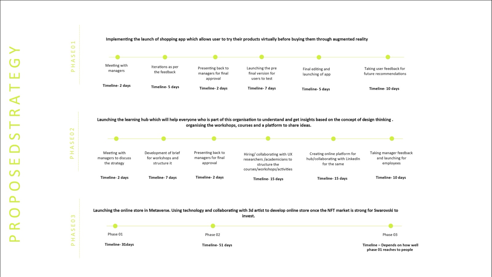 Proposed strategy timeline