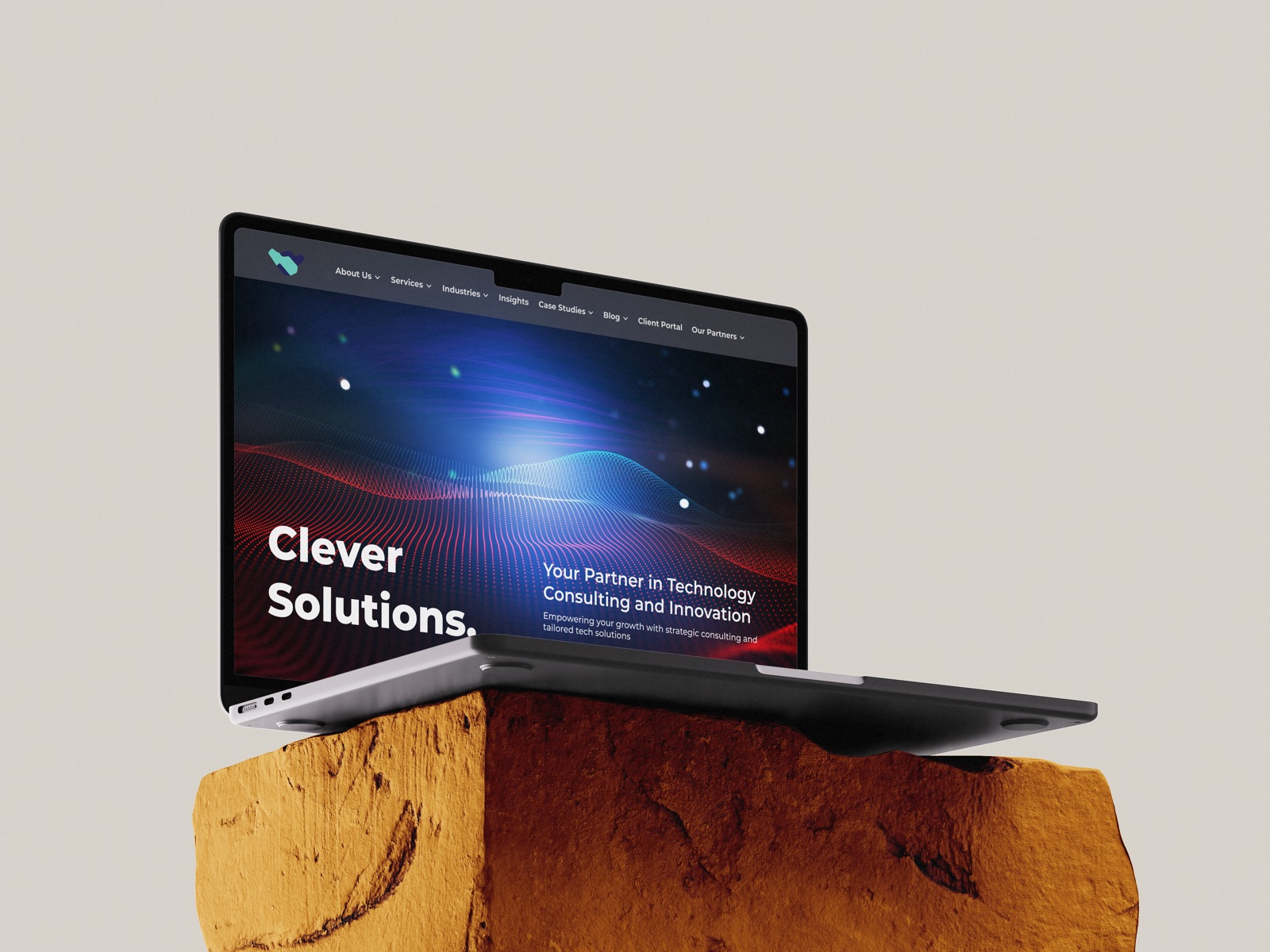 Value Trust website shown on a laptop on a wooden stand