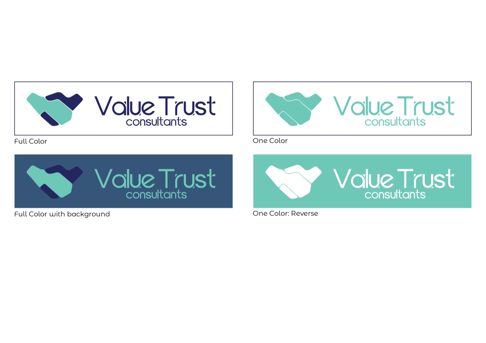 Logo colour variations on light and dark backgrounds