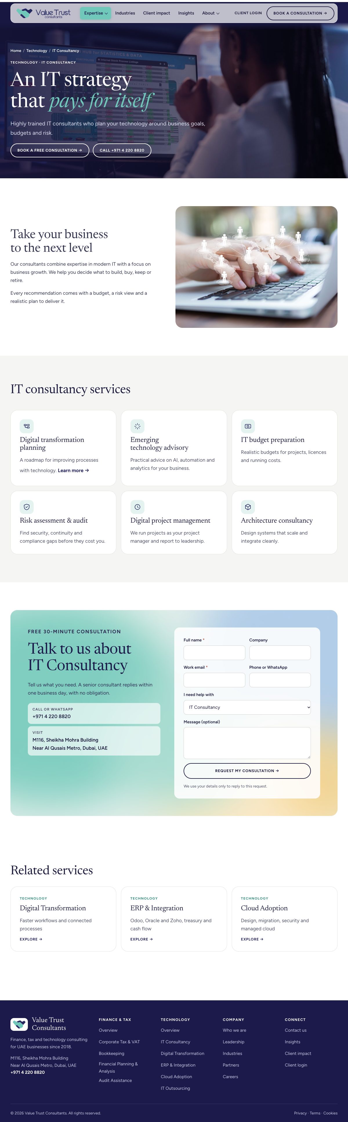 IT consultancy page
