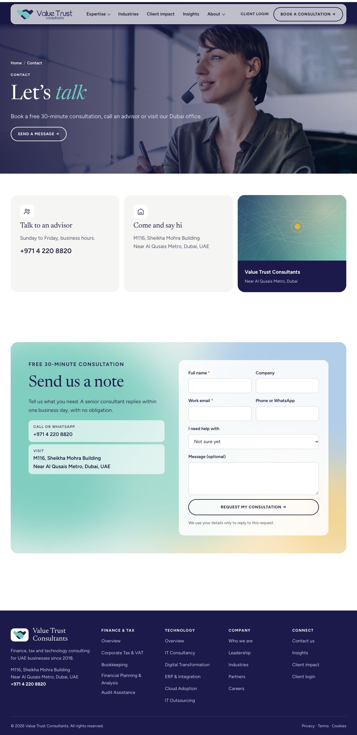 Contact page