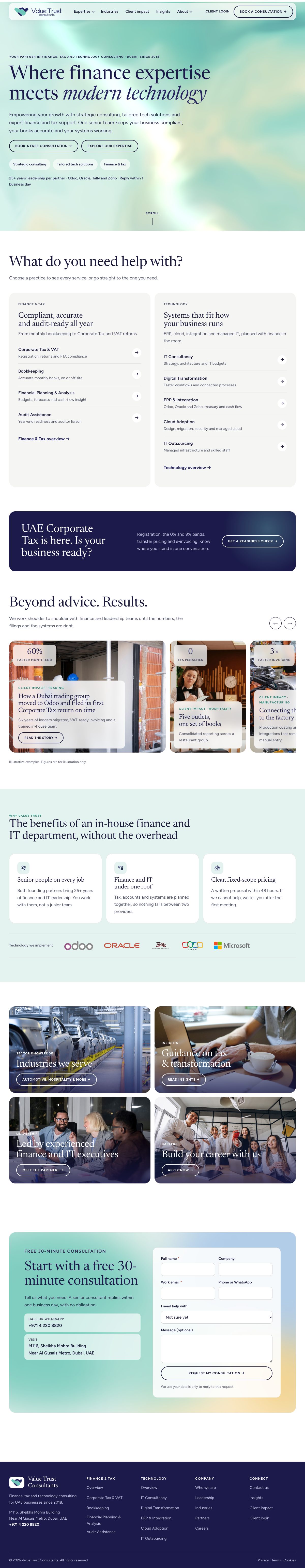 Redesigned Value Trust landing page