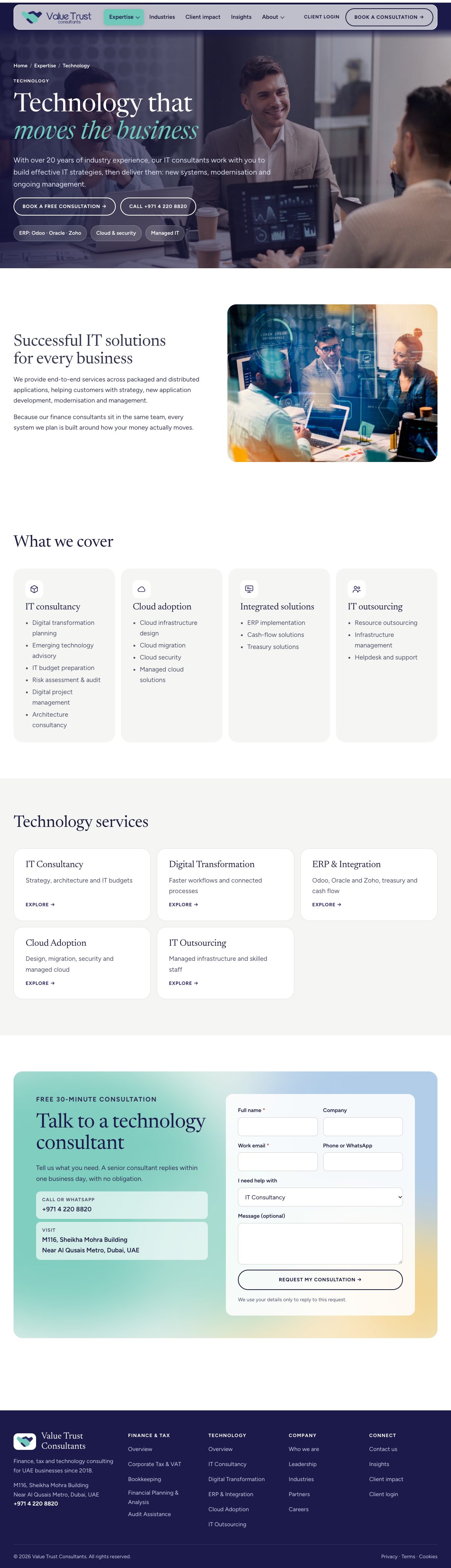 Technology services page